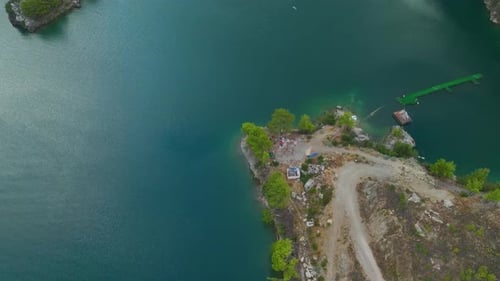 Aerial View Unseen Waters Explored on Paddleboards Gliding Through Calm and Beautiful Views