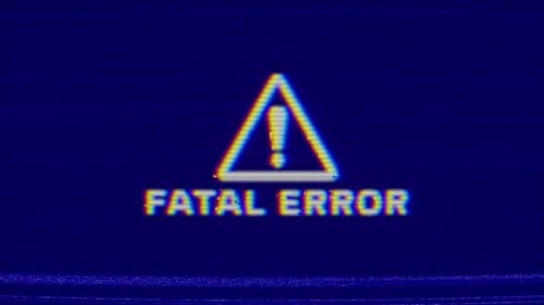 Fatal Error Warning Glitch Digital Display Animation