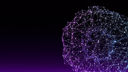 Modern Wireframe Elements in a Blue Sphere | Technology and Business Concept Loop Animation