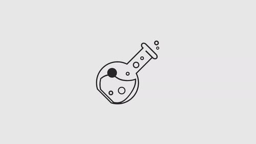 Animated Science Flask Bubbling Icon with Flat Design