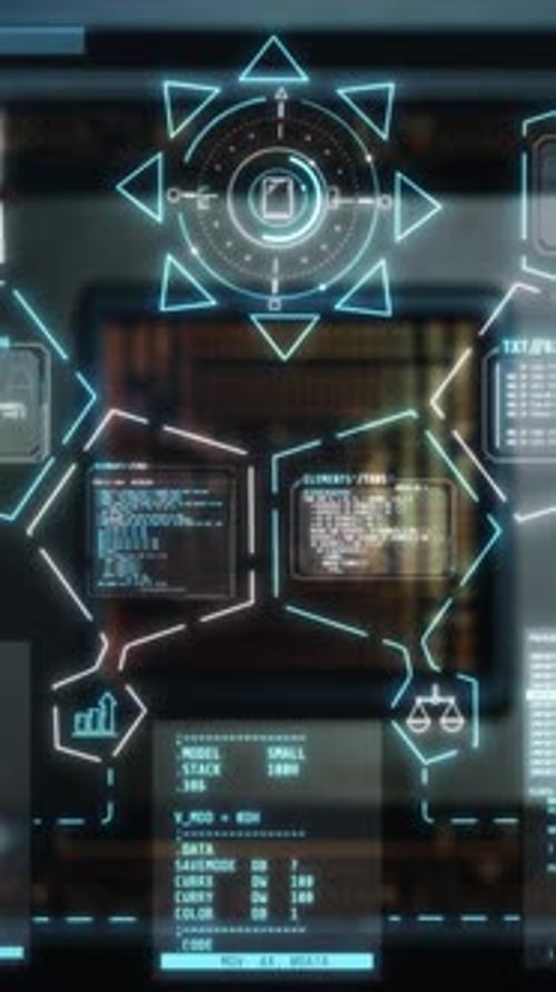 Animated Futuristic HUD Data Display