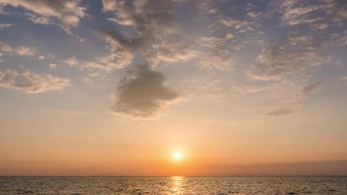 Timelapse of the Beautiful Sunrise Sky Over the Sea