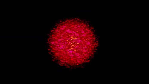 Abstract Red Granular Pulsating Orb Background