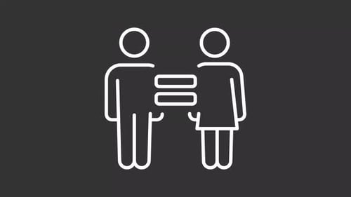Animated Gender Equality Minimalist Line Icon