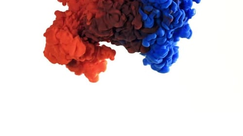Ink Drops in Water - Blue and Red