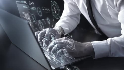 Functioning with a Laptop and a Holographic Image Projector