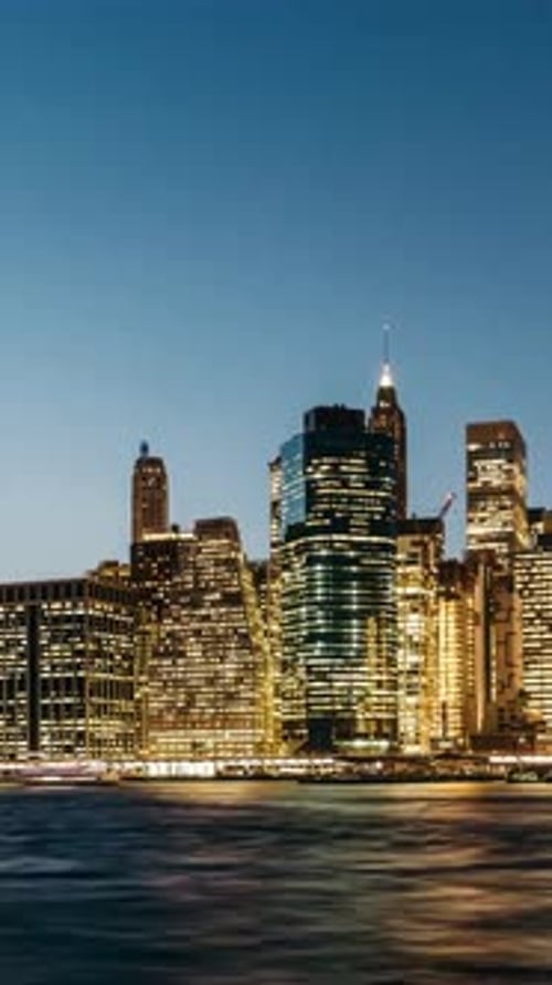 Vertical View Of New York Cityscape, USA