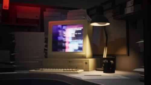 Hacking A Computer System In A Dark Office