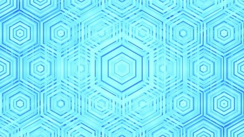 Abstract Blue Hexagon Geometric Pattern Pulsating Loop