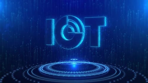 Futuristic Glowing IoT Technology Title Animation