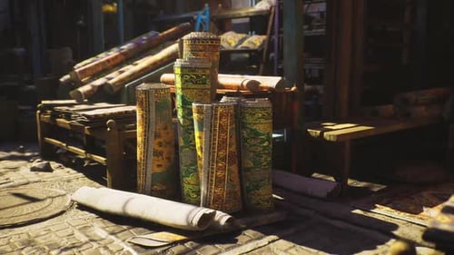 Time-Lapse Light Transition on Decorative Market Rugs
