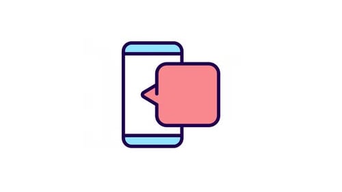 Ícone colorido de pesquisa telefônica animada