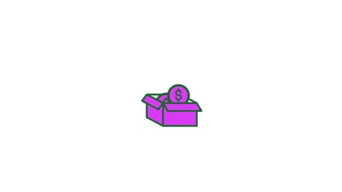 Animated Money Box with Popping Coins in Flat Design