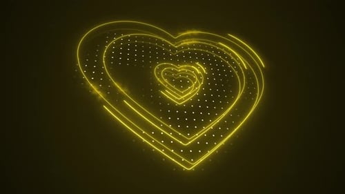 Animated Neon Hearts Pulsing Loop Background