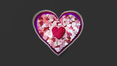 Textured Paper Heart Reveal Animation