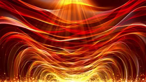 Abstract Fiery Glowing Waves Motion Background Loop