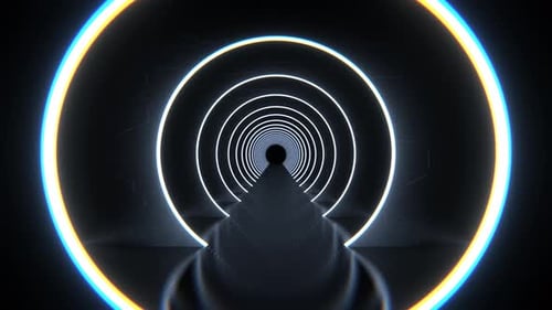 White Elegant Dark Sci Fi Tunnel Background Vj Loop l 4K