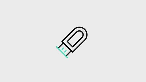 Animated Glitch USB Drive Line Icon