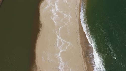 Aerial view to a mouth of Veleka river, Bulgaria