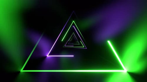 Wunderschöner neonfarbener dreieckiger Tunnelhintergrund Vj Loop I 4K