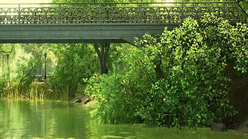 Malerischer See im Sommerpark