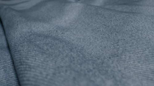 Detailed Macro Shot of Blue Denim Fabric Texture