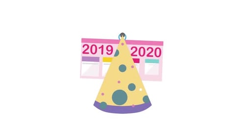 Flat Design New Year Celebration Party Hat Animation