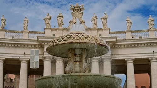 St Peter's SquareVatican Fountain Del Bernini on St Peter's Square Italy Rome