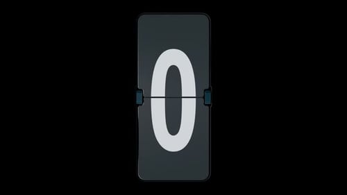 mechanical scoreboard with numbers . animation of the scoreboard with the final digit "3"