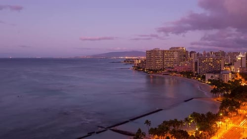 Fuso horário de Honolulu, amanhecer, Waikiki, Havaí