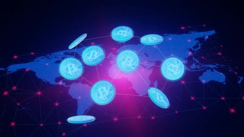Bitcoin World: Cryptocurrency Amidst a Global Map Backdrop