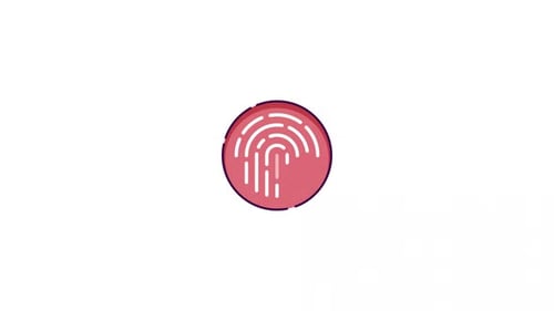Flat Design Fingerprint Verification Icon Animation