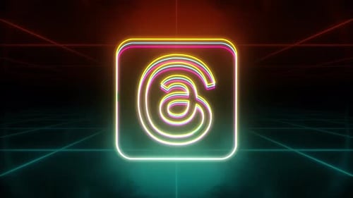 Neon Geometric Symbol Logo Reveal Animation