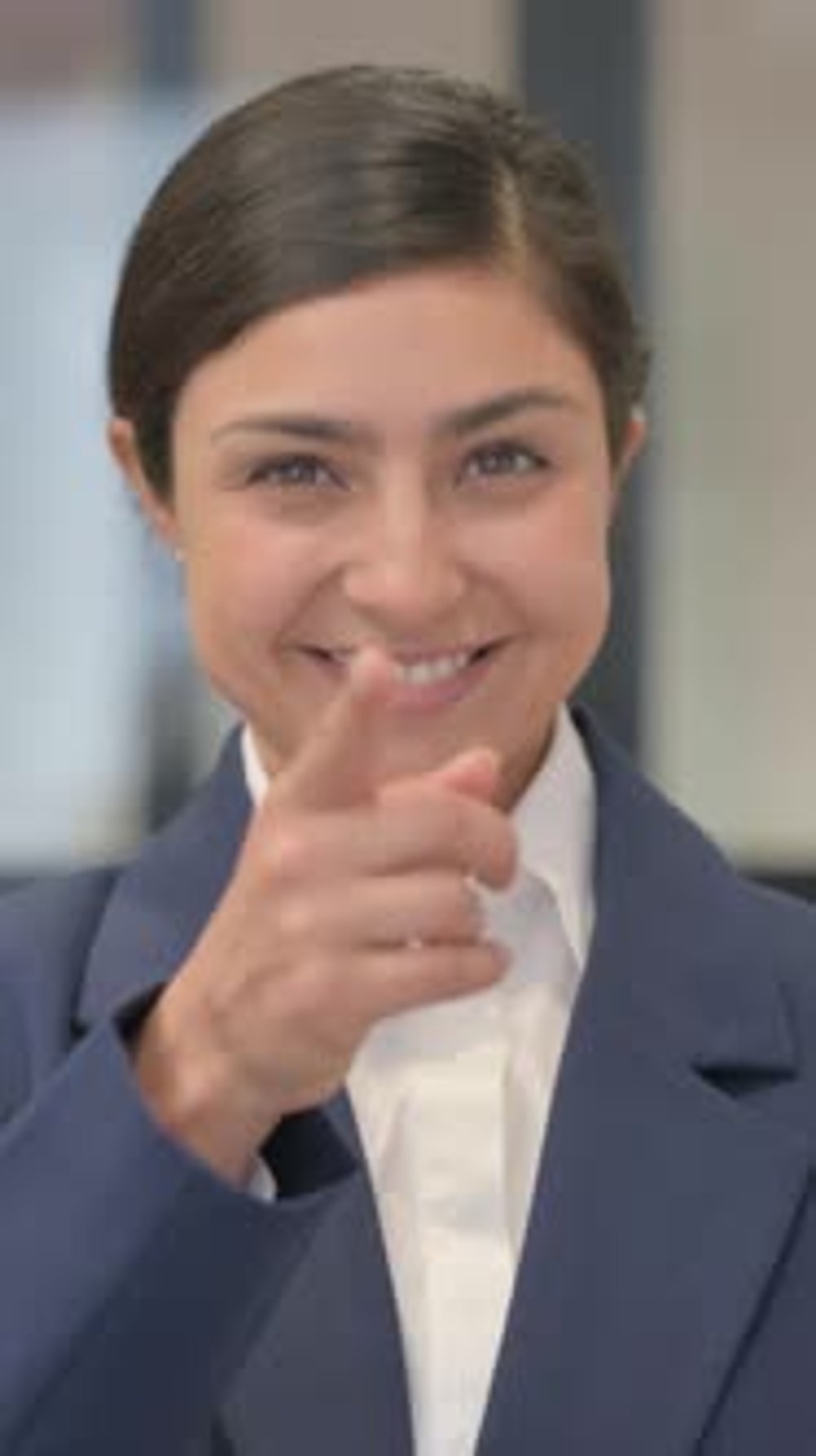 Welcoming Gesture by Indian Businesswoman Waving Hand, vertical video ...