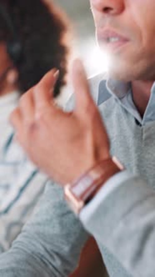 Business, man and burnout with eye strain in office for article pressure