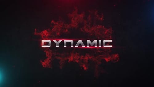 Dynamic Metallic Text Title Reveal with Glowing Red Effect