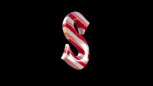 Christmas Candy Cane Letter S Loop