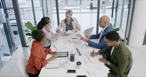4k video footage of a group of businesspeople having a meeting in an office