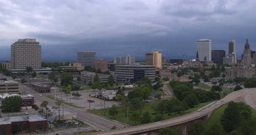 Aerial of Tulsa, Oklahoma cityscape