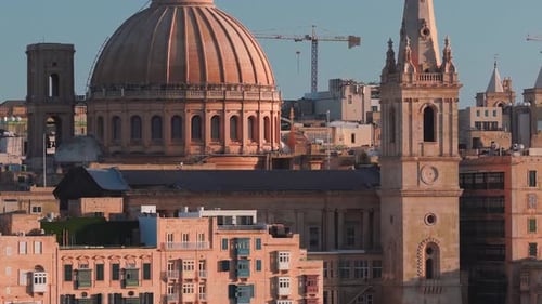 Cityscape Aerial View of Buildings in Valletta, Malta