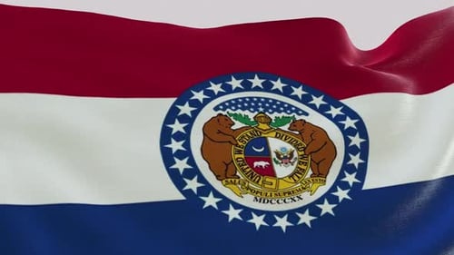 Realistic Waving Missouri State Flag Animation