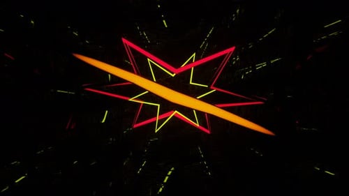 Rotation of the Sixpointed Neon Star VJ Loop