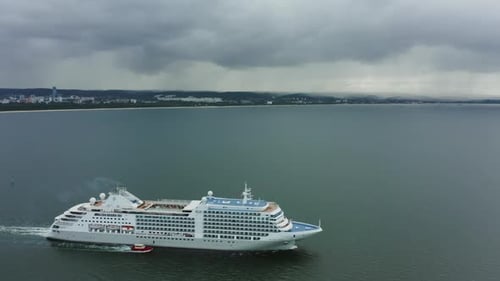 Cruise Ship Leaving the Port of Gdansk