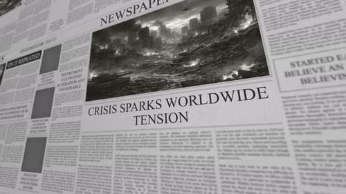 Crisis Sparks Worldwide Tension Breaking News Background Loop