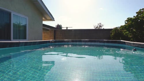Aboveground Pool in a Backyard Surrounded By Greenery