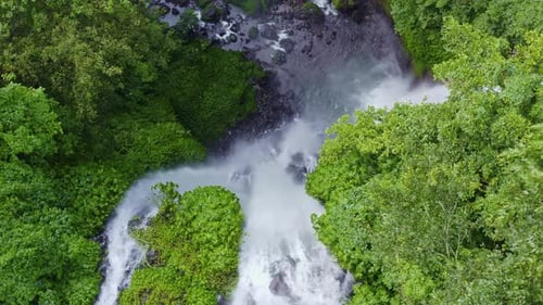 Aerial View of Sekumpul Waterfalls Bali Indonesia