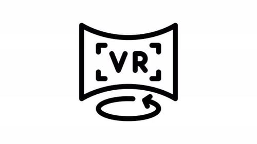 Animated Minimalist VR Icon for Technology Apps