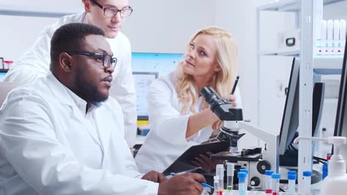 Professional Team of Scientists is Working on a Vaccine in a Modern Scientific Research Laboratory