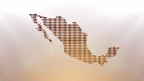 Digital Pixel Map of Mexico Reveal Animation