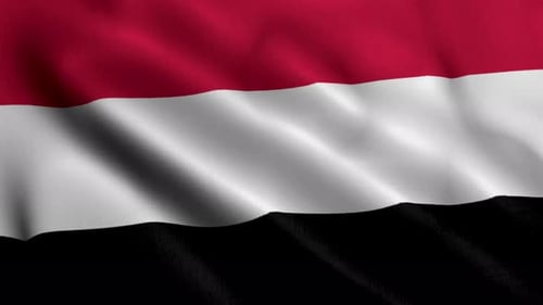 Realistic Waving Horizontal Flag with Red White and Black Stripes